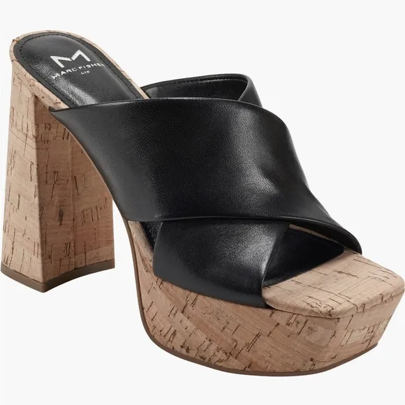 Marc Fisher Farlow Women's Black Platform Sandals