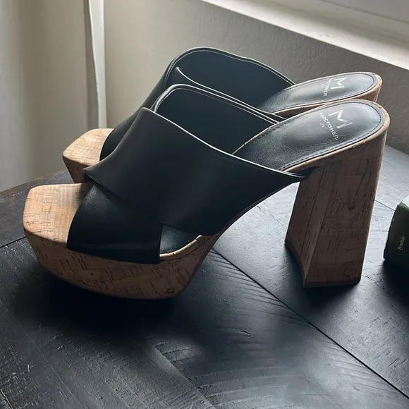 Marc Fisher Farlow Women's Black Platform Sandals