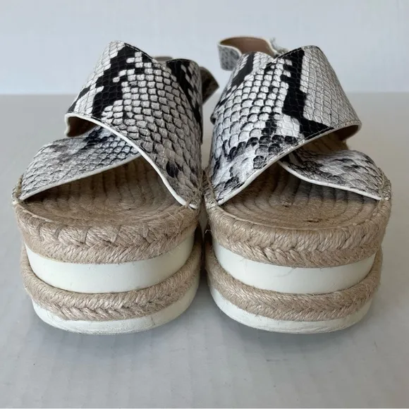 Marc Fisher Gandy Espadrille Size 9 M Womens Slingback Wedge Sandals Snakeskin