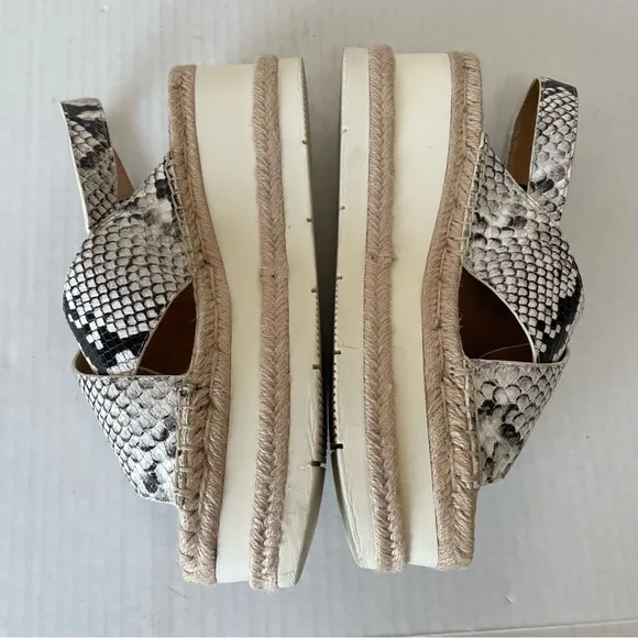 Marc Fisher Gandy Espadrille Size 9 M Womens Slingback Wedge Sandals Snakeskin