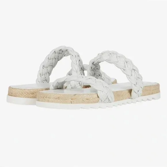 Marc Fisher Jaimee White Braided Espadrille Sandal