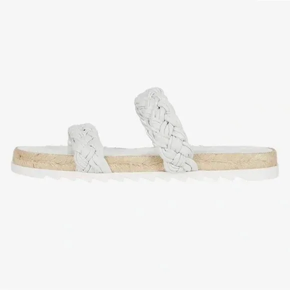 Marc Fisher Jaimee White Braided Espadrille Sandal