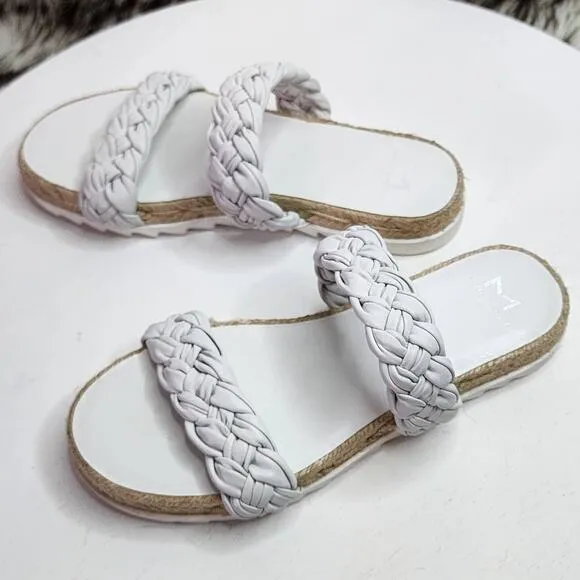 Marc Fisher Jaimee White Braided Espadrille Sandal