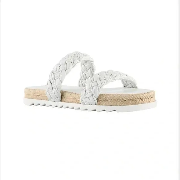 Marc Fisher Jaimee White Braided Espadrille Sandal