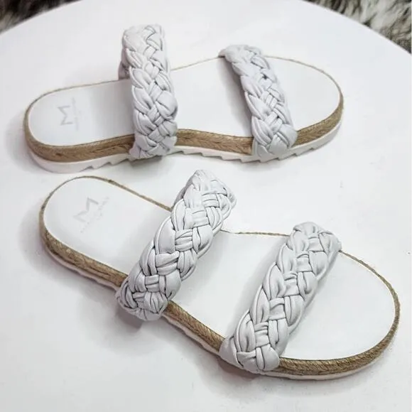 Marc Fisher Jaimee White Braided Espadrille Sandal