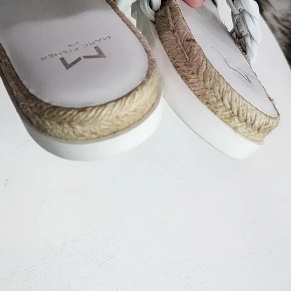 Marc Fisher Jaimee White Braided Espadrille Sandal