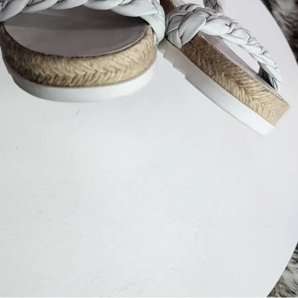 Marc Fisher Jaimee White Braided Espadrille Sandal
