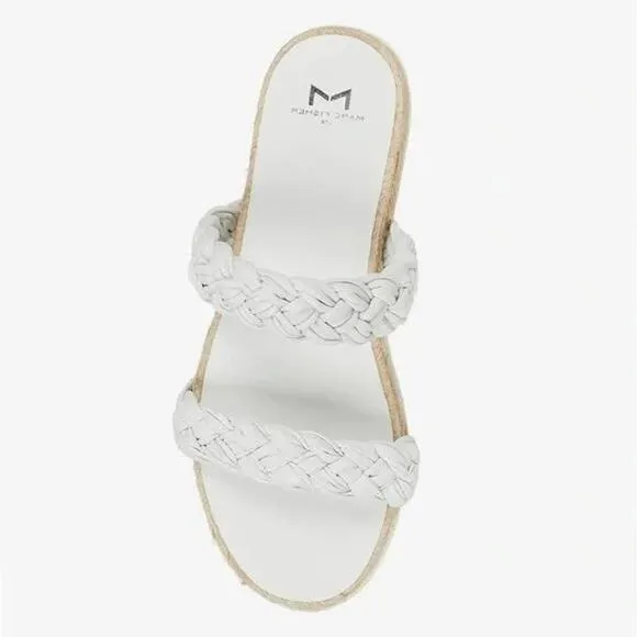 Marc Fisher Jaimee White Braided Espadrille Sandal