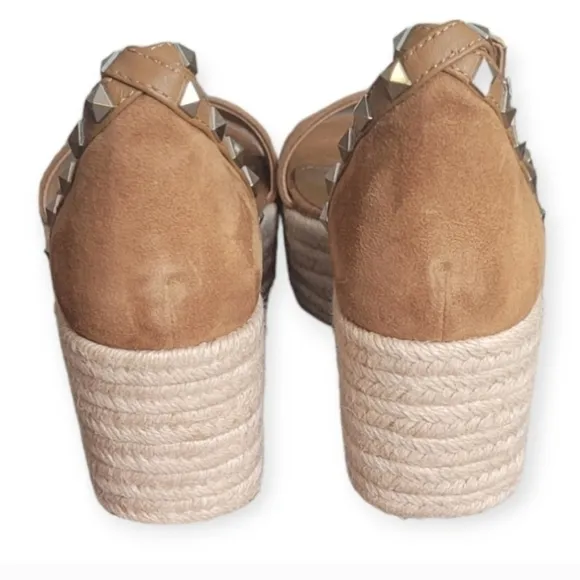 MARC Fisher Jazlyn Suede Espadrille Wedge Sandals Size 8
