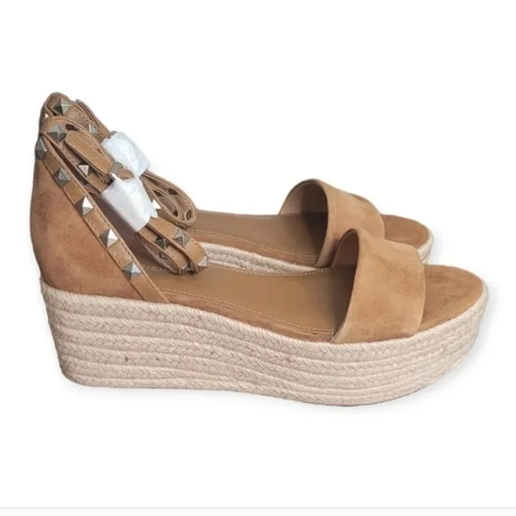 MARC Fisher Jazlyn Suede Espadrille Wedge Sandals Size 8