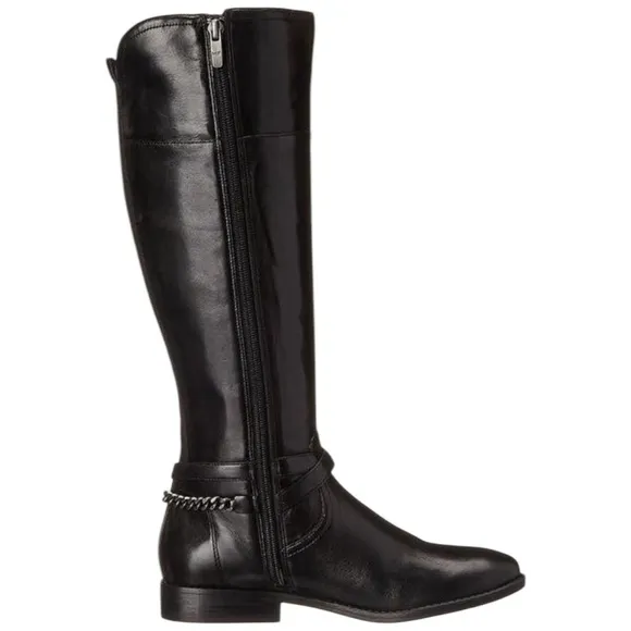 Marc Fisher Leather Alexis Black Riding Boot Size 9 WORN ONCE