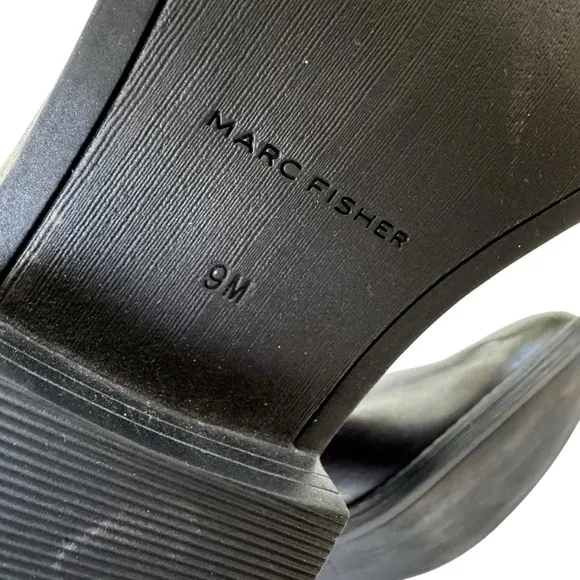 Marc Fisher Leather Alexis Black Riding Boot Size 9 WORN ONCE