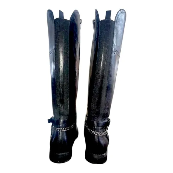 Marc Fisher Leather Alexis Black Riding Boot Size 9 WORN ONCE
