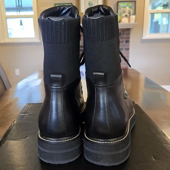 Marc Fisher Ltd MLELWA Leather Combat Boots 11M