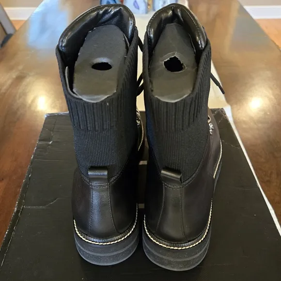 Marc Fisher Ltd MLELWA Leather Combat Boots 11M