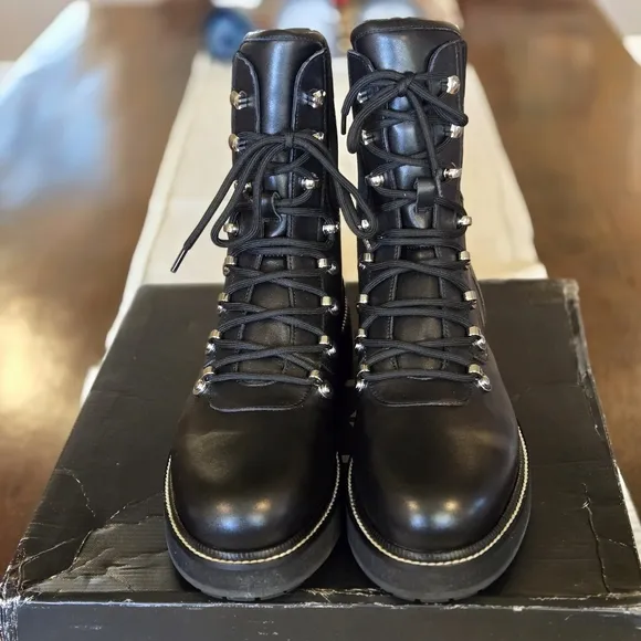 Marc Fisher Ltd MLELWA Leather Combat Boots 11M