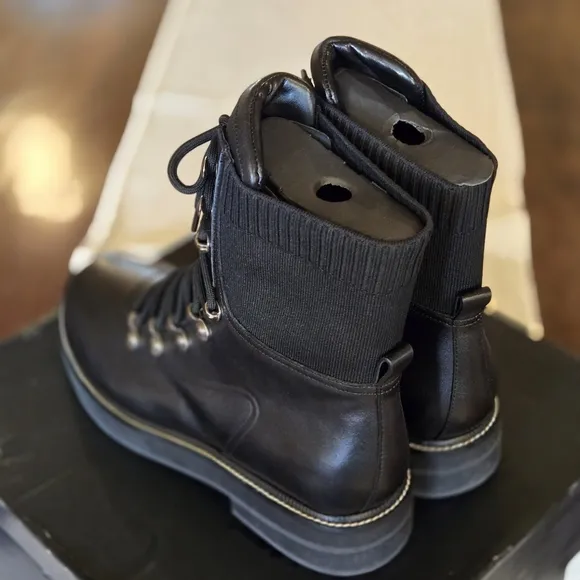 Marc Fisher Ltd MLELWA Leather Combat Boots 11M