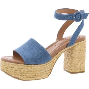 Marc Fisher LTD Womens Palyca 2 Blue Adjustable Knit Platform Sandals New