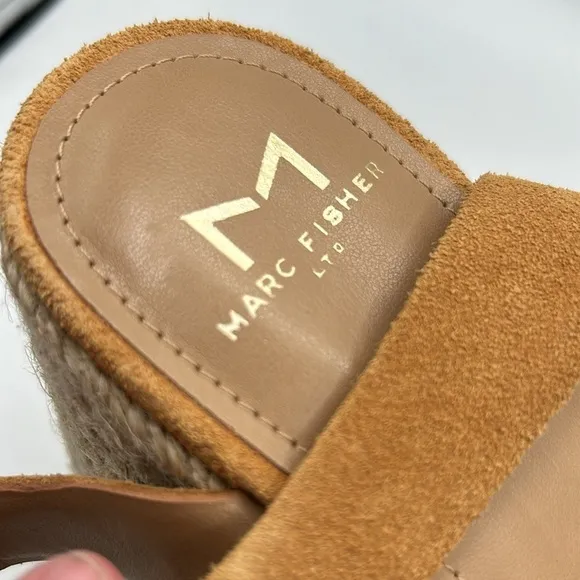 Marc Fisher Odilia Espadrille Suede Weave Ankle Strap Platform Sandals Size 8.5