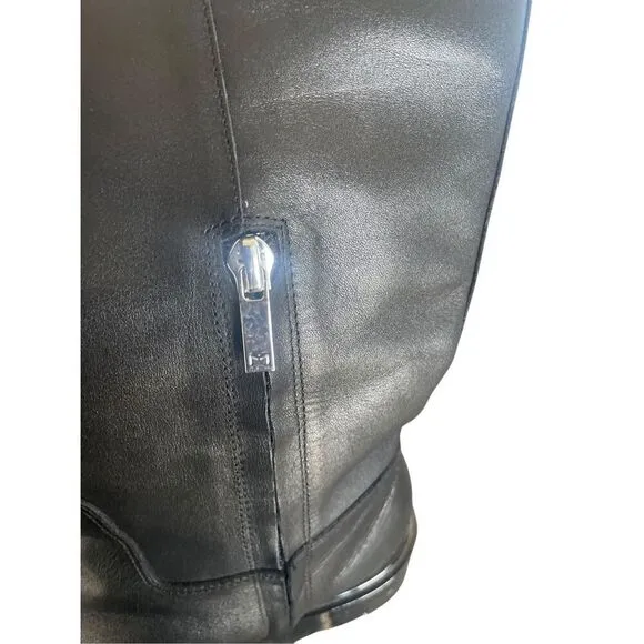 Marc Fisher Phidias Knee Hign Lug Sole Leather Boots 7.5 Black