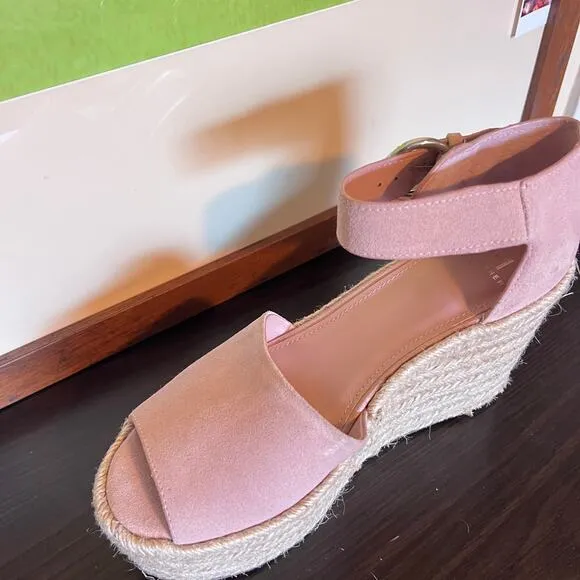 Marc Fisher Pink Espadrille Platform Wedge Malita Sandals Womens 10