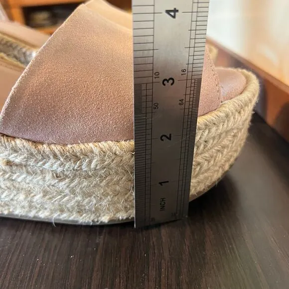 Marc Fisher Pink Espadrille Platform Wedge Malita Sandals Womens 10
