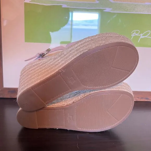 Marc Fisher Pink Espadrille Platform Wedge Malita Sandals Womens 10