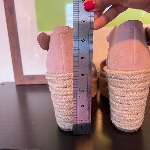 Marc Fisher Pink Espadrille Platform Wedge Malita Sandals Womens 10
