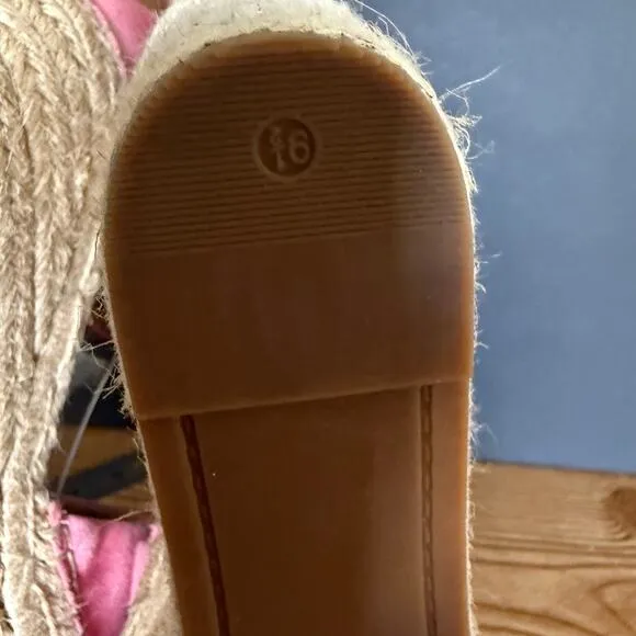 Marc Fisher Pink Suede Alida Espadrille Wedge Sandals Womens 9.5