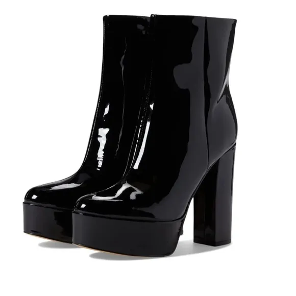 Marc Fisher Platform Leather Boots Black