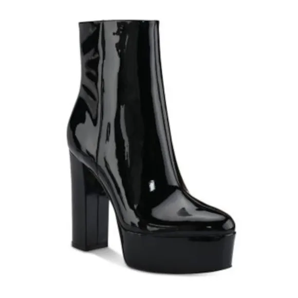 Marc Fisher Platform Leather Boots Black