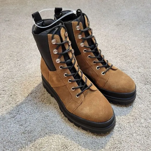 Marc Fisher Sashia Platform Women's Combat Brown Boots Size 8.5