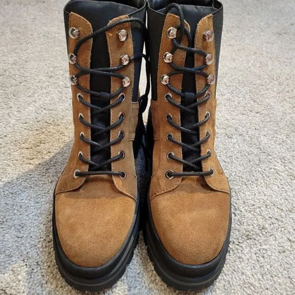 Marc Fisher Sashia Platform Women's Combat Brown Boots Size 8.5