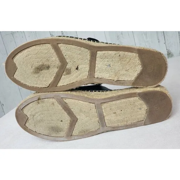 Marc Fisher Venita Leather Twine Platform Espadrille Slide Sandals Sz. 11