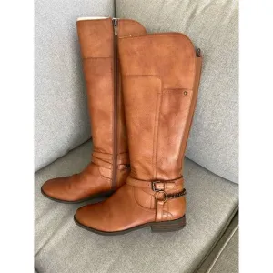 Marc Fisher Women's Brown Leather Knee High Riding Boots Size 6.5M