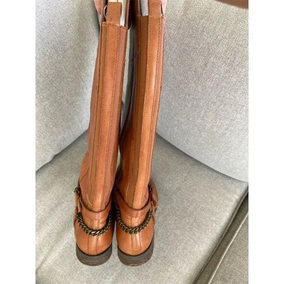 Marc Fisher Women's Brown Leather Knee High Riding Boots Size 6.5M