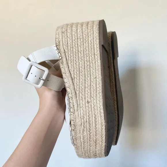 Marc Fisher Women's Randall Espadrille Wedge Sandals White
