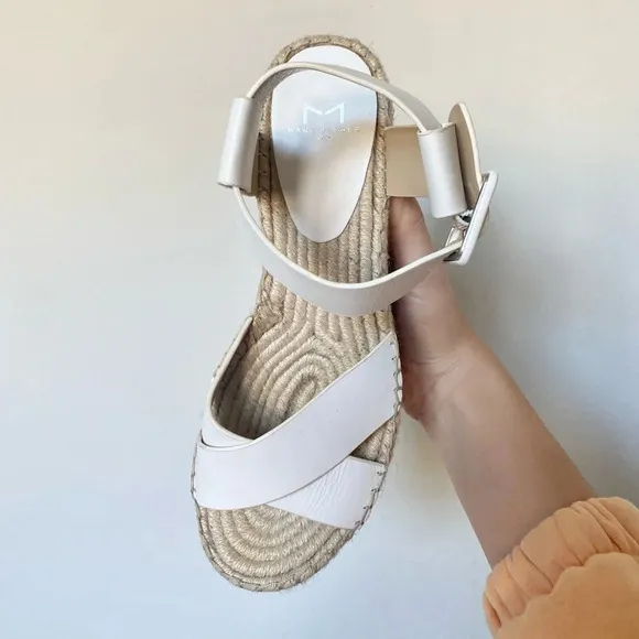 Marc Fisher Women's Randall Espadrille Wedge Sandals White