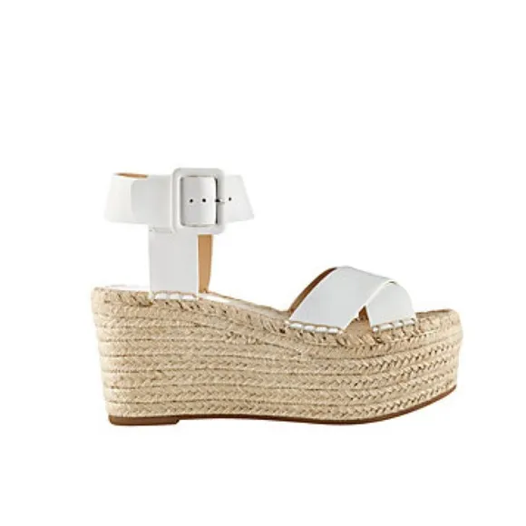Marc Fisher Women's Randall Espadrille Wedge Sandals White