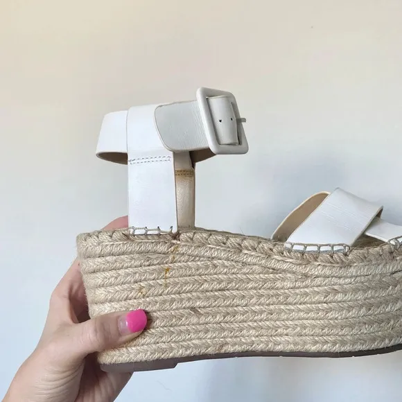 Marc Fisher Women's Randall Espadrille Wedge Sandals White