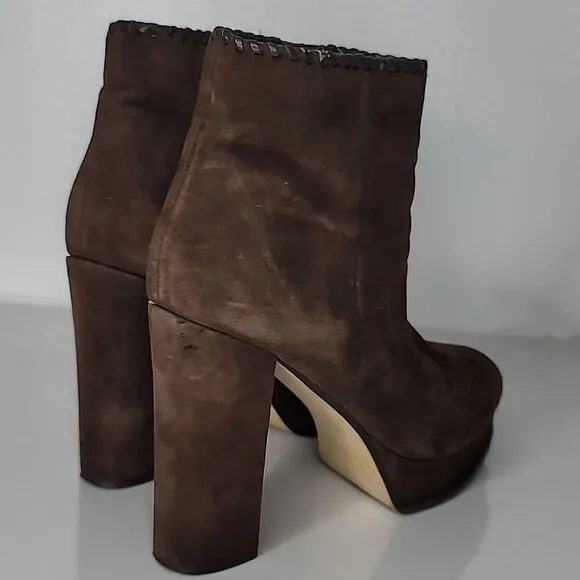 Marc Fisher Natasia Brown Suede Platform Boots.