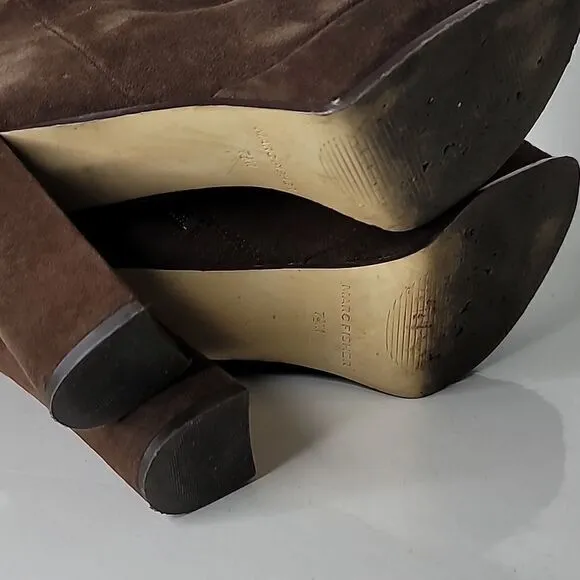 Marc Fisher Natasia Brown Suede Platform Boots.