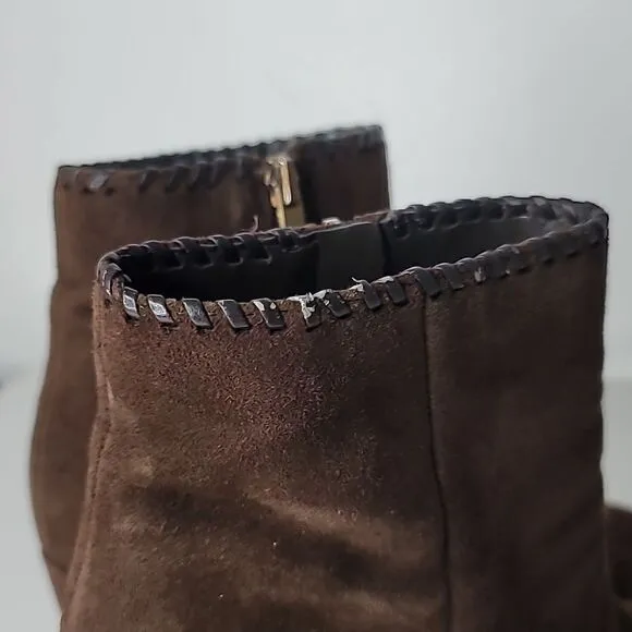 Marc Fisher Natasia Brown Suede Platform Boots.