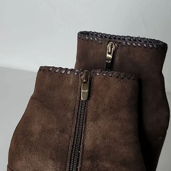 Marc Fisher Natasia Brown Suede Platform Boots.