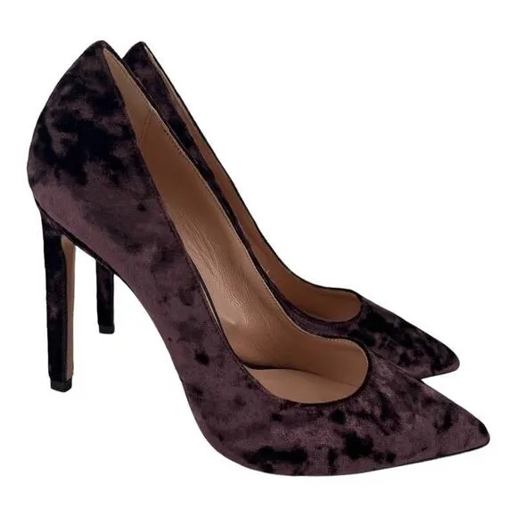 Marco Barbabella Italy Pumps Velvet Brown Heels Women's Sz 35 / 5 NIB $600