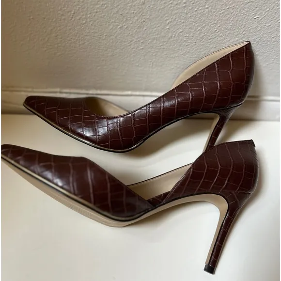 MARK FISCHER BROWN CROCODILE EMBOSSED DARLINA HEELS! SIZE 11 M STILETTO / PUMPS