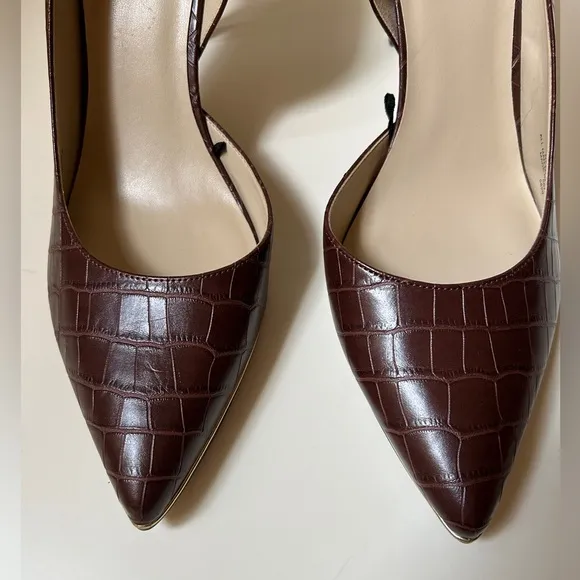 MARK FISCHER BROWN CROCODILE EMBOSSED DARLINA HEELS! SIZE 11 M STILETTO / PUMPS