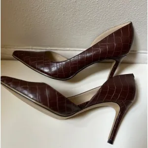 MARK FISCHER BROWN CROCODILE EMBOSSED DARLINA HEELS! SIZE 11 M STILETTO / PUMPS