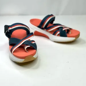 Mark Nason Modern Jogger 2.0 Bonnie sandal orange navy wedge platform 10