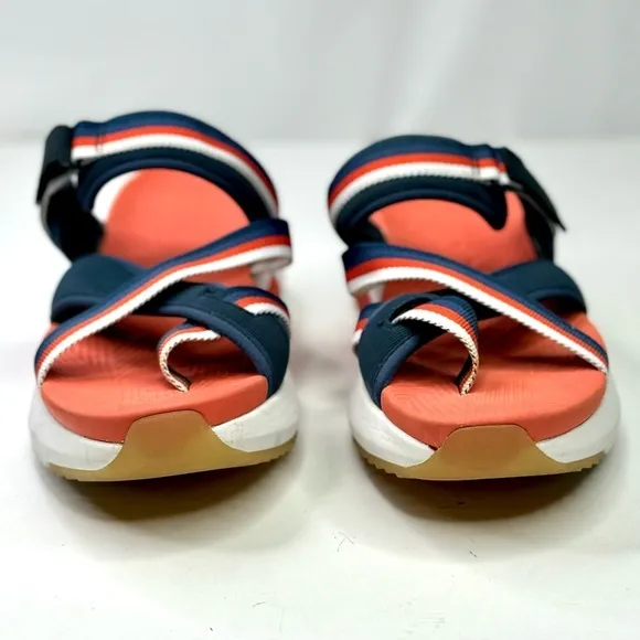 Mark Nason Modern Jogger 2.0 Bonnie sandal orange navy wedge platform 10
